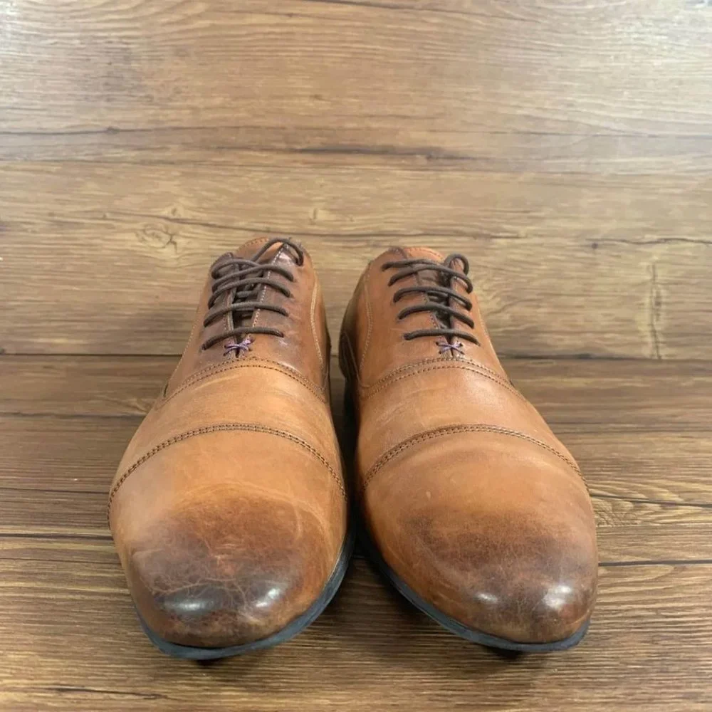 Ted Baker Rogrr 2 Brown Leather Cap Toe Oxfords Dress Shoes Men’s Size 13 (46)_4